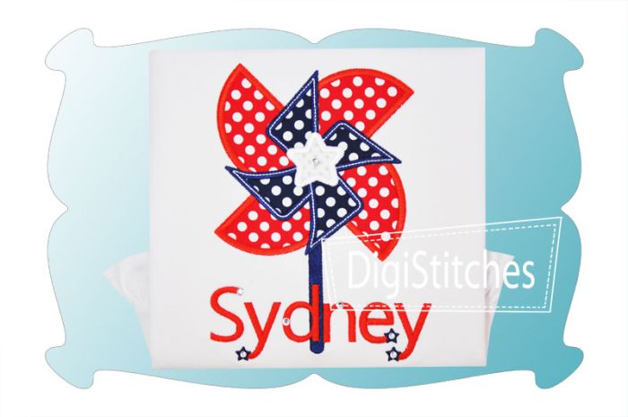 Patriotic Pinwheel Applique | Machine Embroidery Designs by JuJu