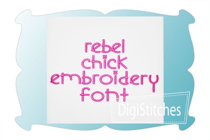 Rebel Chick Embroidery Font | Machine Embroidery Designs by JuJu