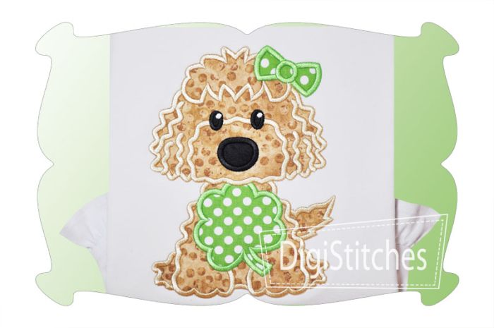 Saint Patricks Day Dog Girl Applique | Machine Embroidery Designs by JuJu