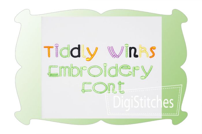 Tiddly Winks Embroidery Font | Machine Embroidery Designs by JuJu