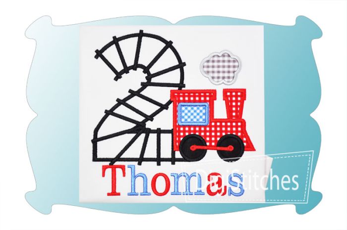 Train Track Birthday Numbers Applique | Machine Embroidery Designs by JuJu