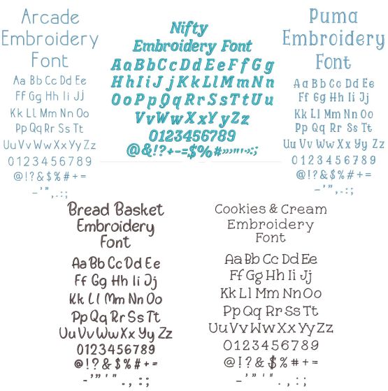 Quarter Inch Font Bundle 17 | Machine Embroidery Designs by JuJu