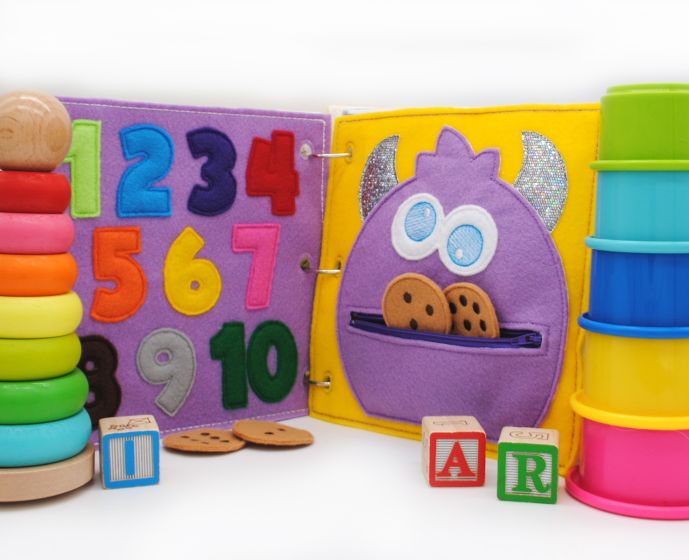 Busy Book Page Monster Cookie Counts Deluxe | Machine Embroidery Designs by JuJu
