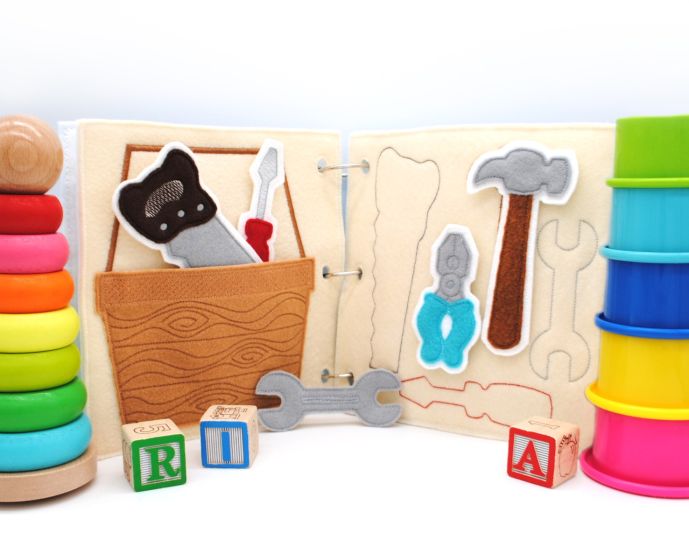 Busy Book Page Tool Box Deluxe | Machine Embroidery Designs by JuJu