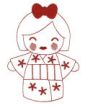 Kokeshi Dolls Redwork Japanese Machine Embroidery Designs by JuJu