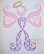 Awareness Ribbon Angel Motif | Machine Embroidery Designs by JuJu