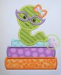 Bookworm Elementary Grades Girl Applique Design Set