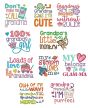 Cute Grandparent Sayings Machine Embroidery Designs by JuJu
