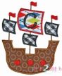 Pirate Ship Applique | Machine Embroidery Designs by JuJu