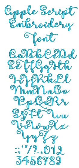 Apple Script Embroidery Font Machine Embroidery Designs by JuJu