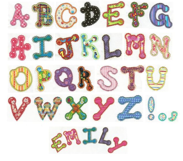 Dotty Applique Alphabet Machine Embroidery Designs by JuJu 