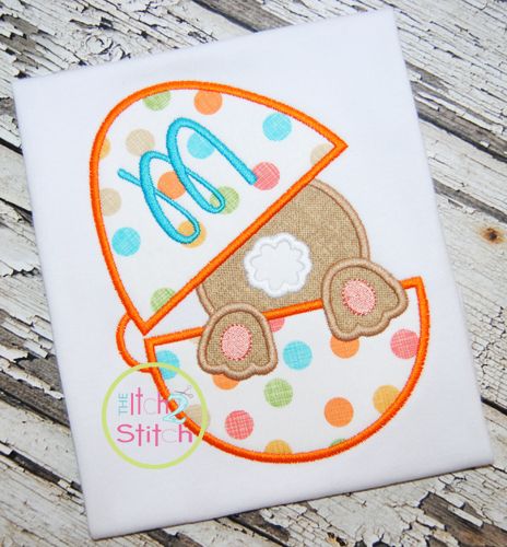Bunny Egg Applique | Machine Embroidery Designs by JuJu