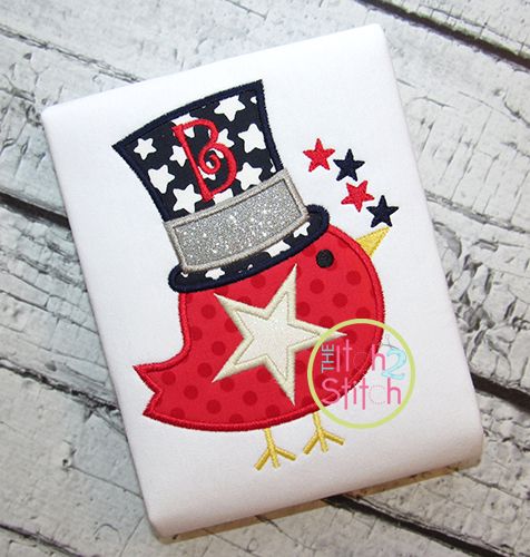 Patriotic Bird Applique | Machine Embroidery Designs by JuJu