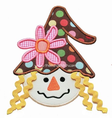 Scarecrow with Trim Hair Applique | Machine Embroidery Designs by JuJu