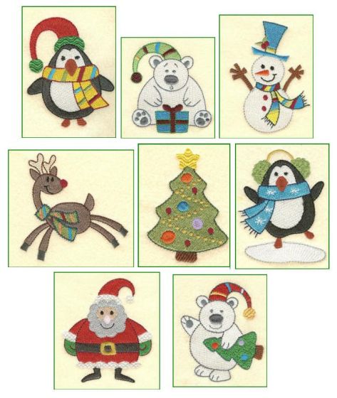 Whimsical Christmas Machine Embroidery Designs by JuJu