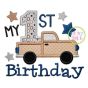 My 1st Birthday Truck Applique | Machine Embroidery Designs by JuJu