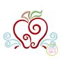 All Occasion Swirly Apple Embroidery | Machine Embroidery Designs by JuJu