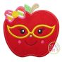 Apple Glasses Girl Applique | Machine Embroidery Designs by JuJu