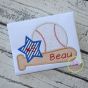 Baseball Bat Star Applique Design | Machine Embroidery Designs by JuJu