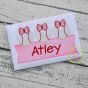 Baseball Bow Trio Banner Sketch Embroidery Design | Machine Embroidery Designs by JuJu