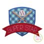Baseball Superstar Applique Design | Machine Embroidery Designs by JuJu