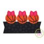Basketball Bow Trio Banner Applique Design | Machine Embroidery Designs by JuJu