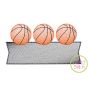 Basketball Trio Banner Sketch Embroidery Design | Machine Embroidery Designs by JuJu