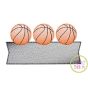 Basketball Trio Banner Sketch Embroidery Design | Machine Embroidery Designs by JuJu