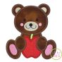 Bear Apple Boy Applique | Machine Embroidery Designs by JuJu