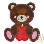 Bear Apple Boy Applique | Machine Embroidery Designs by JuJu