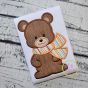 Bear with Scarf Boy Applique | Machine Embroidery Designs by JuJu