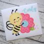 Bee Hugs Flower Applique | Machine Embroidery Designs by JuJu