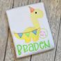 Birthday Brontosaurus Sketch | Machine Embroidery Designs by JuJu