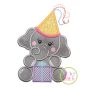 Birthday Elephant Girl Applique Design | Machine Embroidery Designs by JuJu