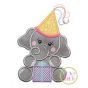 Birthday Elephant Girl Applique Design | Machine Embroidery Designs by JuJu