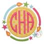 Birthday Monogram Frame Applique | Machine Embroidery Designs by JuJu