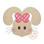 Bunny Face Girl Applique | Machine Embroidery Designs by JuJu