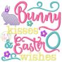 Itch 2 Stitch Bunny Kisses Easter Wishes Applique Digital Embroidery Machine Designs by JuJu