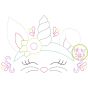 Bunny Unicorn Horn Bean Embroidery | Machine Embroidery Designs by JuJu