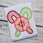 Double Christmas Candy Cane Monogram Applique Frame | Machine Embroidery Designs by JuJu