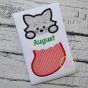 Cat in Stocking Boy Applique | Machine Embroidery Designs by JuJu