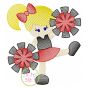 Cheerleader Kicking Sketch Embroidery | Machine Embroidery Designs by JuJu