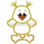 Chick Pigtails Applique | Machine Embroidery Designs by JuJu