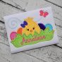 Chick in the Grass Girl Applique | Machine Embroidery Designs by JuJu