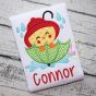 Itch 2 Stitch Chick In Umbrella Applique Digital Embroidery Machine Designs by JuJu