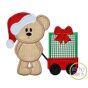 Christmas Bear Wagon Present Applique | Machine Embroidery Designs by JuJu