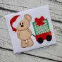 Christmas Bear Wagon Present Applique | Machine Embroidery Designs by JuJu