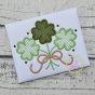 Clover Trio with Bow Applique Design | Machine Embroidery Designs by JuJu