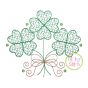 Clover Trio with Bow Motif Embroidery Design | Machine Embroidery Designs by JuJu