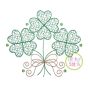 Clover Trio with Bow Motif Embroidery Design | Machine Embroidery Designs by JuJu